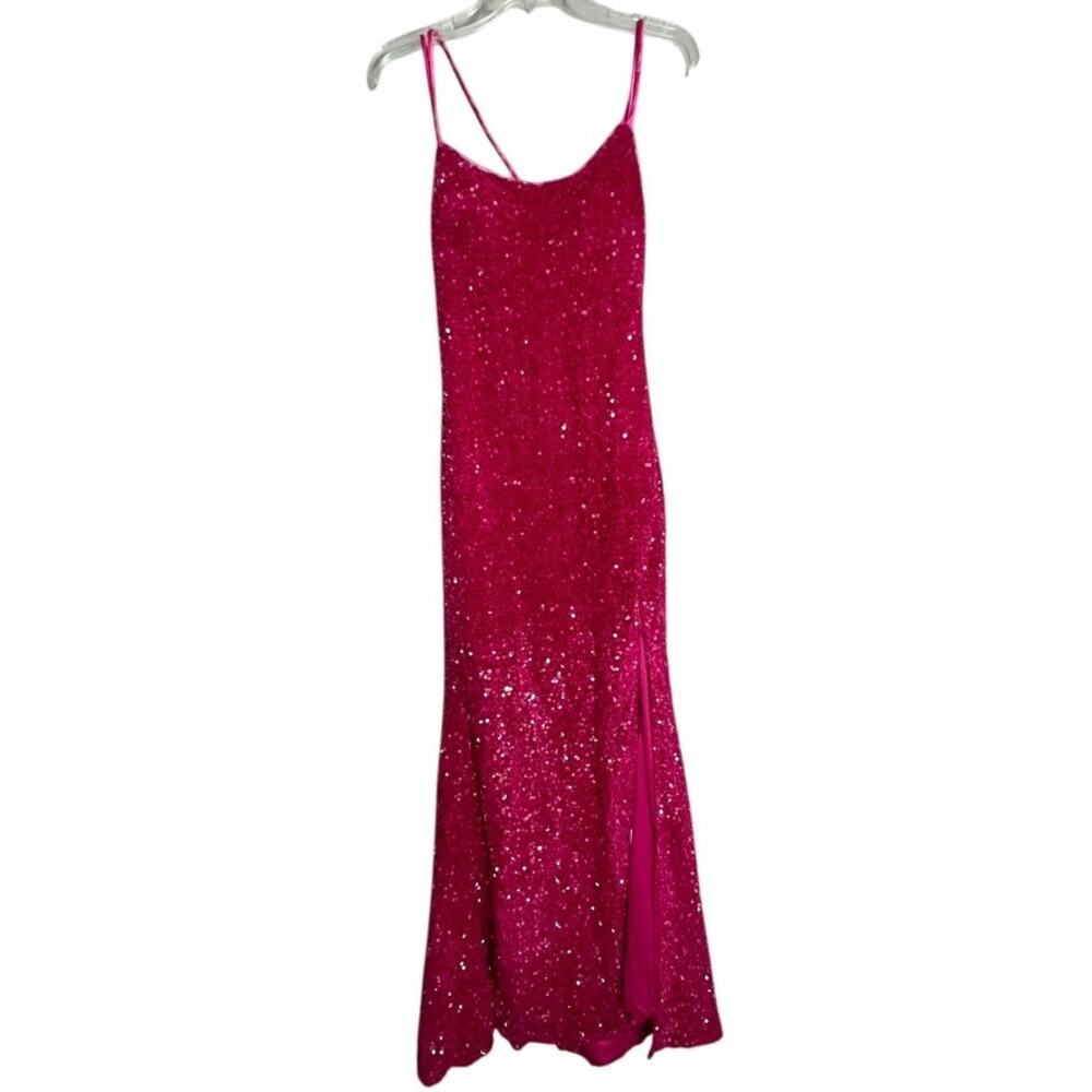 NWT Berlinnova Hot Pink Full Sequin Mermaid Prom Dress Long Formal Size 2 - Picture 4 of 14